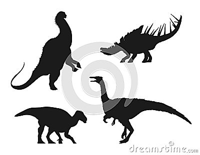 Bundle of Dinosaurs set Silhouettes Vector.zip, Dinosaurs set Silhouettes Vector Stock Photo