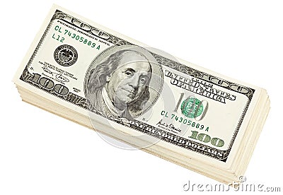 Bundle of dollar banknotes Stock Photo