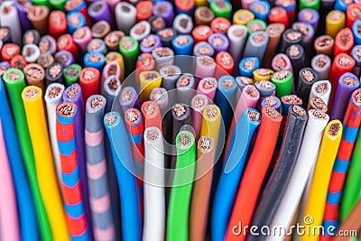 Bundle of electrical colorful cable Stock Photo