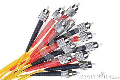 Bundle of fiber optic cable Stock Photo