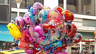 Bundle of helium balloons Editorial Stock Photo