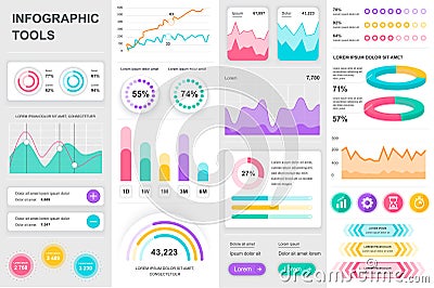 Bundle infographic UI, UX, KIT elements. Different charts, diagrams, workflow, flowchart, timeline, schemes, marketing icons, Stock Photo