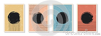 Bundle of A4 minimalist geometrical abstract art composition. Vector Illustration