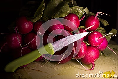 Bundle radishes Stock Photo