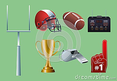 bundle of seven super bowl set icons Vector Illustration