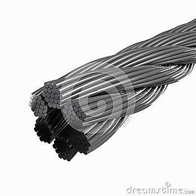 Bundle of steel wires Stock Photo