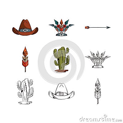 Bundle of tatoos images icons Vector Illustration