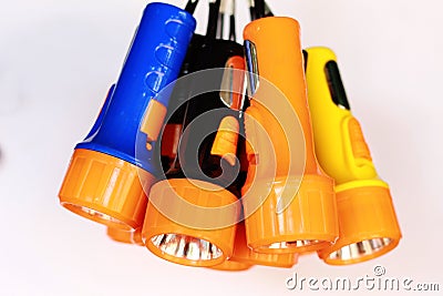 Bundle of torch light with white background Stock Photo