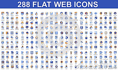 Bundle vector flat icons concept. Vector Illustration