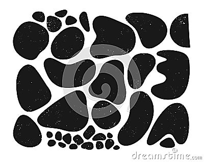 Bundle of vector hand drawn organic shapes,natural forms and textures.Freehand drawings Vector Illustration