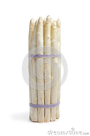 Bundle of white asparagus Stock Photo