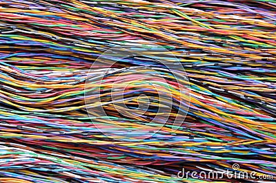 Bundles of colorful network cables Stock Photo