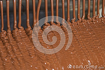 Bundles of liquid chocolate Stock Photo