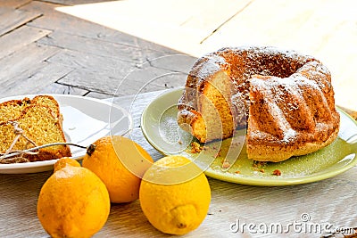 Bundt lemon cake Stock Photo