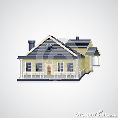 Bungalow House Vector Illustration