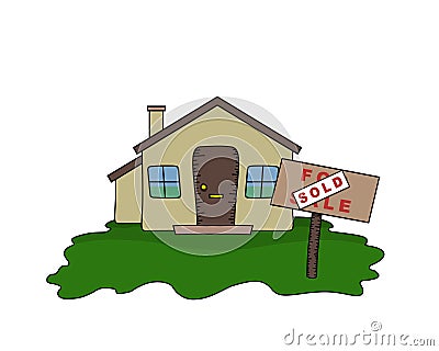 Bungalow sold Stock Photo