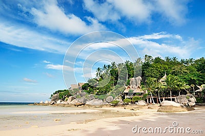 Bungalows on the beach Stock Photo