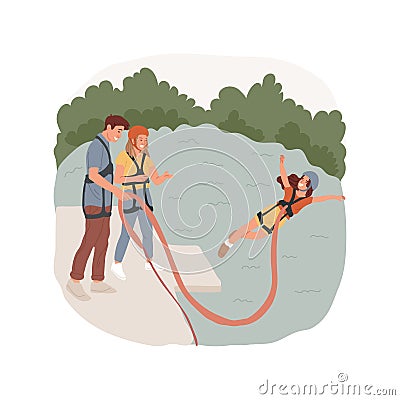 Bungee jumping isolated cartoon vector illustration. Vector Illustration