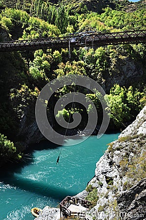 Bungy jumping in Queenstown Stock Photo