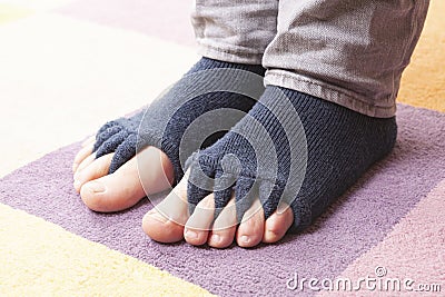 Separator socks. Bunion, hallux valgus Stock Photo