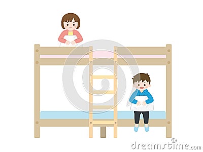 Bunk bed Vector Illustration