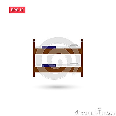 Bunk Bed vector icon design isolated Vector Illustration
