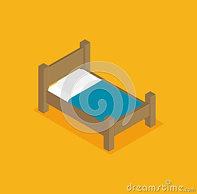 Bunk bed vector illustration in isometric design Vector Illustration