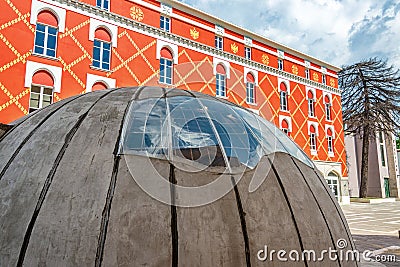 Bunker in the Center of Tirana, Albania Stock Photo