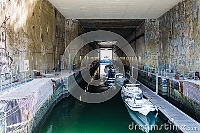 Bunker in Keroman Submarine Base in Brittany Editorial Stock Photo