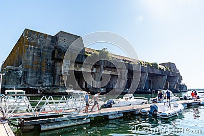 Bunker in Keroman Submarine Base in Brittany Editorial Stock Photo