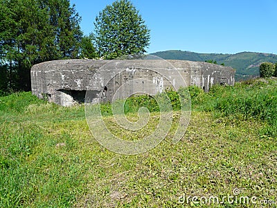 WEGIERSKA GORKA-ZABNICA-World War II fortyfications bunker Stock Photo