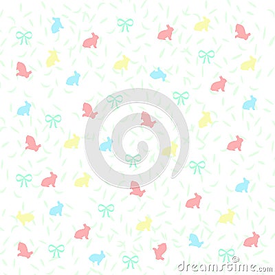 Bunnies and bows Cartoon Illustration