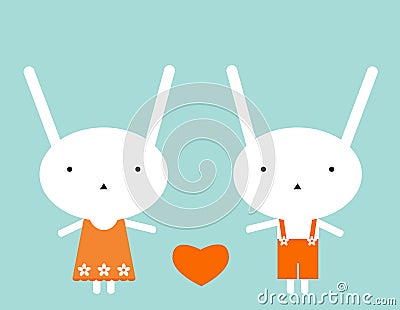 Bunnies' love Stock Photo