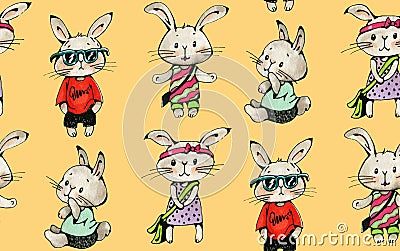 Bunnies Cartoon Illustration