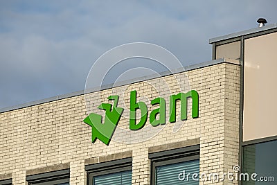 Royal BAM Group is a Dutch construction-services business with headquarters in Bunnik. Editorial Stock Photo