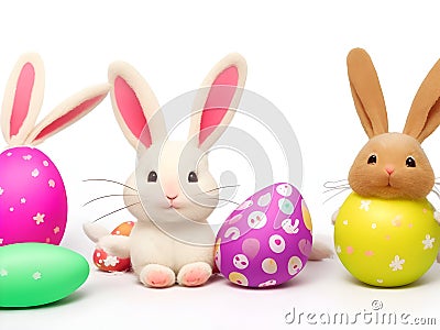 Bunny Bonanza: Easter Eggs Extravaganza Banner Stock Photo