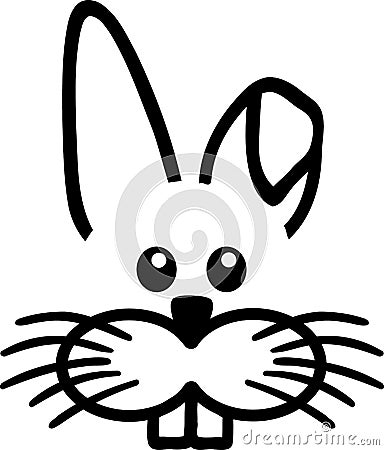 Bunny comic face Vector Illustration