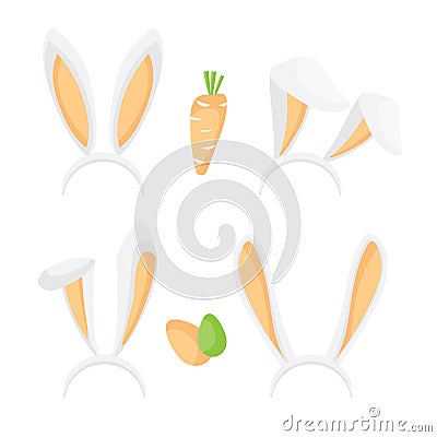 Bunny ears set. Flat vector illustration. Traditional Easter Vector Illustration