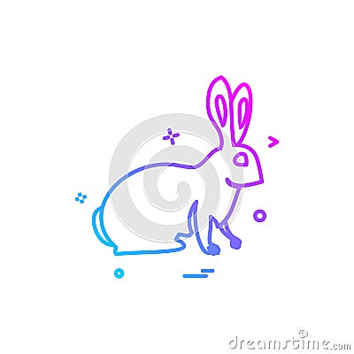 Bunny easter paschal rabbit icon vector design Vector Illustration