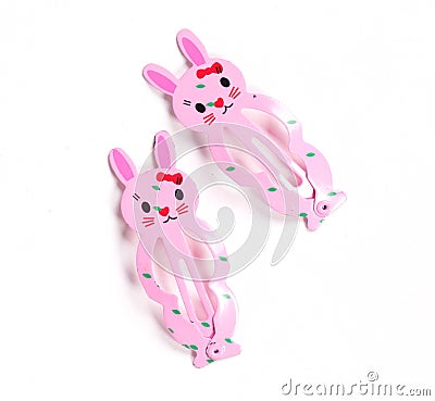 Bunny hairclips isolated on a white background Stock Photo