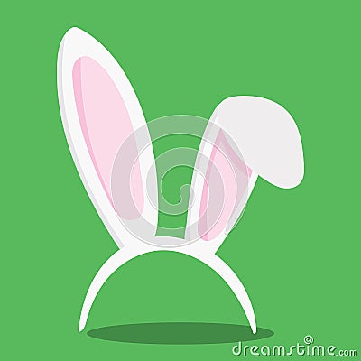 BUNNY HEADBAND GREEN 16 Vector Illustration