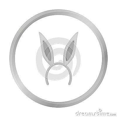 Bunny headband icon in monochrome style isolated on white background. Hats symbol stock vector illustration. Vector Illustration