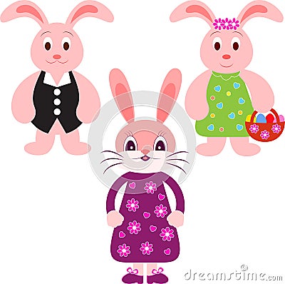 Bunny Illustrations, Eastern Bunnies Stock Photo