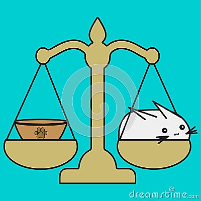 Bunny Libra zodiac sign in cartoon style Cartoon Illustration