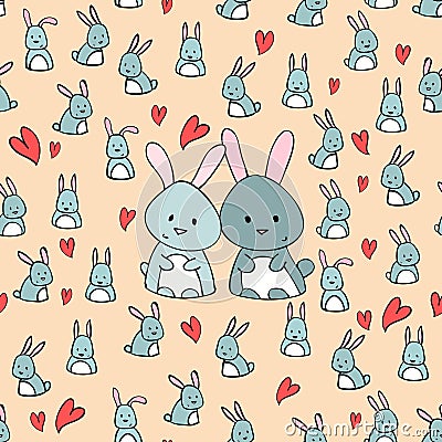 Bunny puttern Vector Illustration