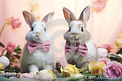 Bunny Rabbits easter holiday theme Stock Photo