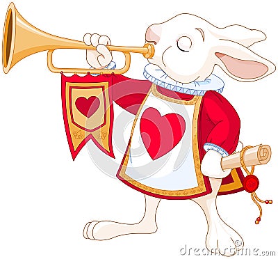 Bunny royal trumpeter Vector Illustration