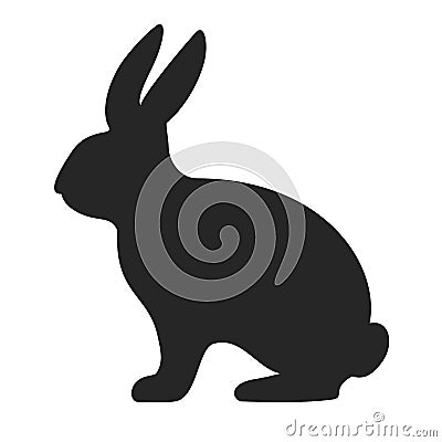 Bunny silhouette vector icon Vector Illustration