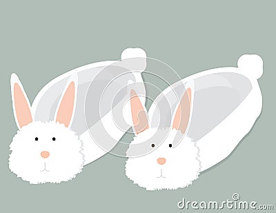 Bunny slippers Vector Illustration