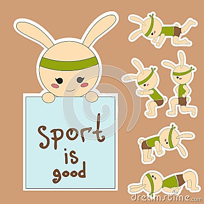 Bunny sport Vector Illustration